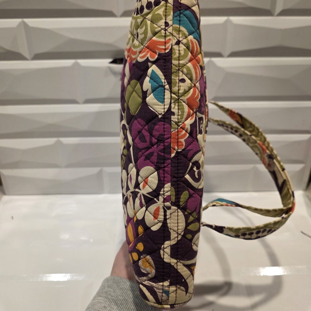 Vera Bradley PLUM CRAZY Hipster Purse Shoulder Crossbody Purple Floral Organizer - Picture 5 of 14